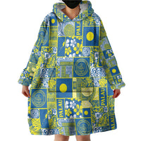 Palau Ungil Kurismas Wearable Blanket Hoodie Pacific Patchwork Xmas Vibes LT9 - Polynesian Pride