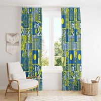 Palau Ungil Kurismas Window Curtain Pacific Patchwork Xmas Vibes LT9 - Polynesian Pride