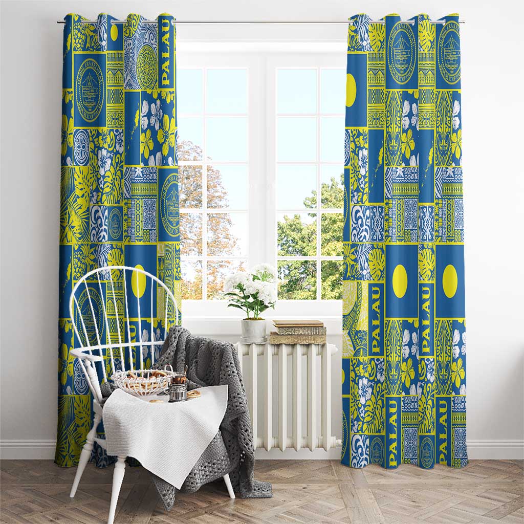 Palau Ungil Kurismas Window Curtain Pacific Patchwork Xmas Vibes LT9 - Polynesian Pride