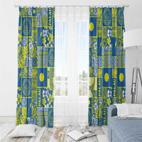 Palau Ungil Kurismas Window Curtain Pacific Patchwork Xmas Vibes LT9 - Polynesian Pride