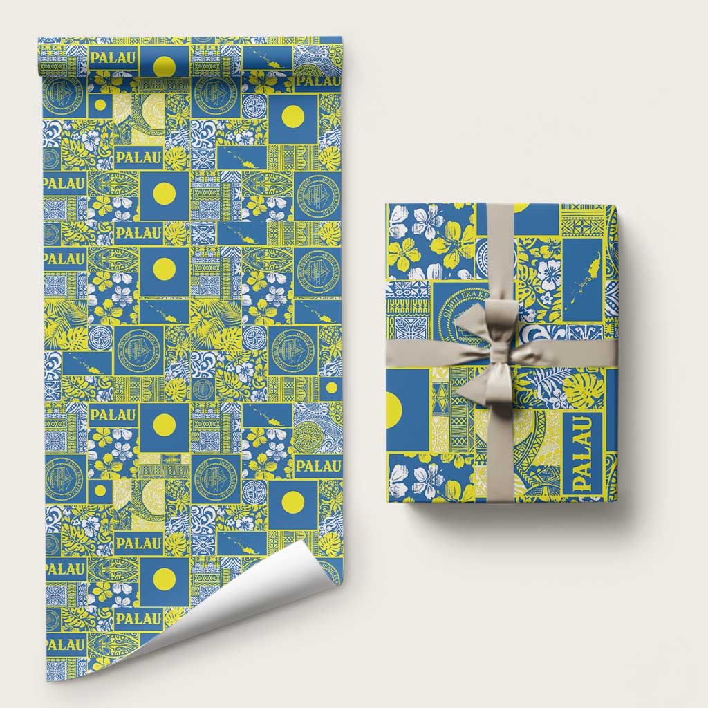 Palau Ungil Kurismas Wrapping Paper Pacific Patchwork Xmas Vibes LT9 58" × 23" Green - Polynesian Pride