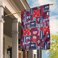 Red Samoa Manuia Le Kerisimasi Garden Flag Pacific Patchwork Xmas Vibes LT9 House Flag Red - Polynesian Pride