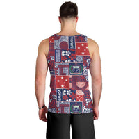 Red Samoa Manuia Le Kerisimasi Men Tank Top Pacific Patchwork Xmas Vibes LT9 - Polynesian Pride