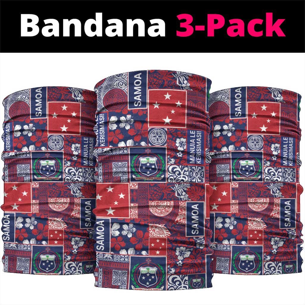 Red Samoa Manuia Le Kerisimasi Neck Gaiter Pacific Patchwork Xmas Vibes LT9 package One Size: 25*50cm Red - Polynesian Pride