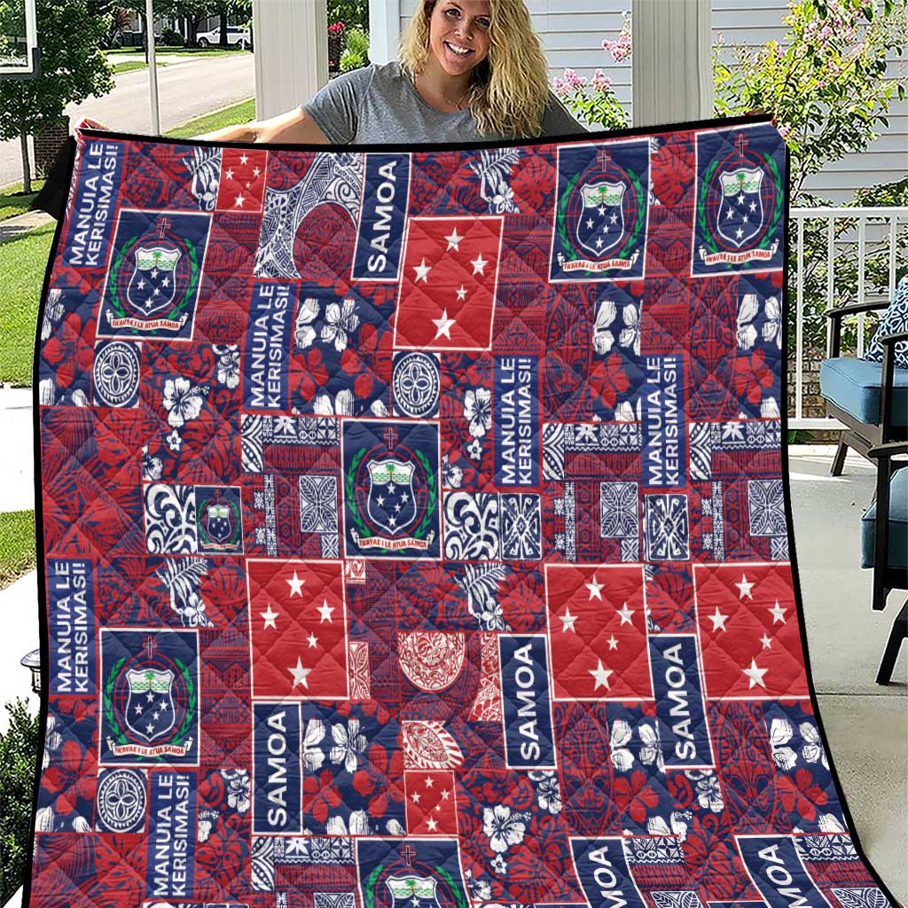 Red Samoa Manuia Le Kerisimasi Quilt Pacific Patchwork Xmas Vibes LT9 Red - Polynesian Pride