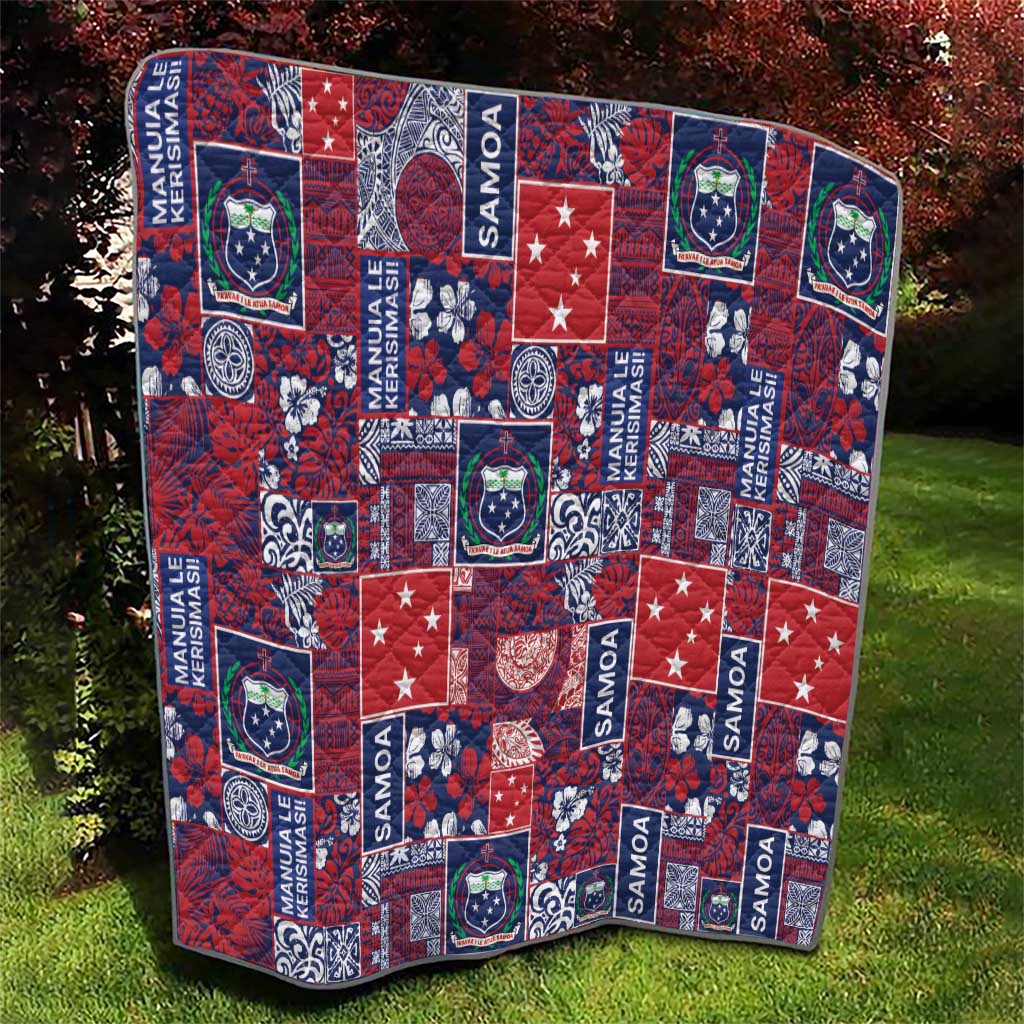 Red Samoa Manuia Le Kerisimasi Quilt Pacific Patchwork Xmas Vibes LT9 - Polynesian Pride
