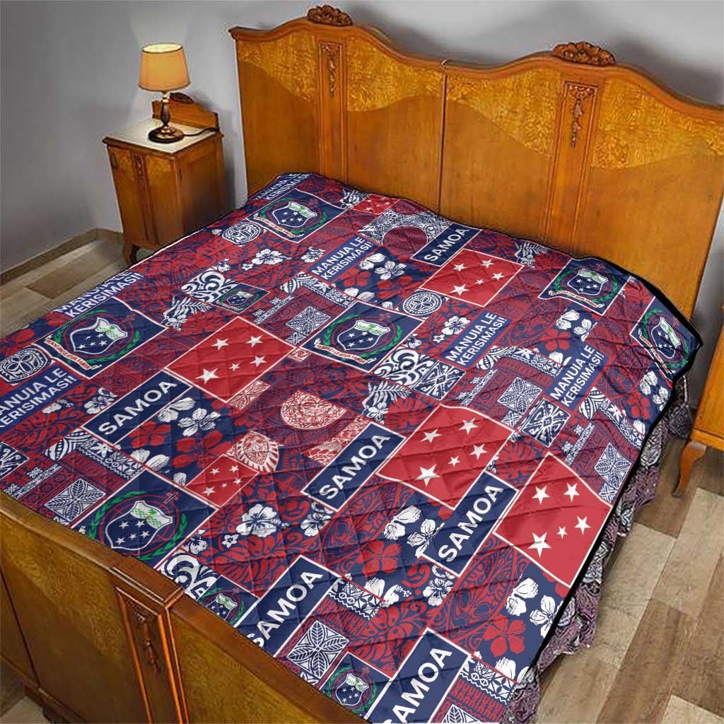 Red Samoa Manuia Le Kerisimasi Quilt Pacific Patchwork Xmas Vibes LT9 - Polynesian Pride