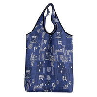 Blue Samoa Manuia Le Kerisimasi Grocery Bag Pacific Patchwork Xmas Vibes LT9 - Polynesian Pride