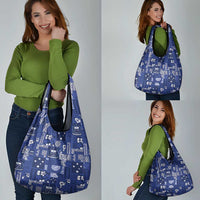 Blue Samoa Manuia Le Kerisimasi Grocery Bag Pacific Patchwork Xmas Vibes LT9 - Polynesian Pride