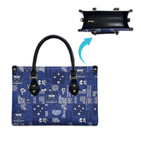 Blue Samoa Manuia Le Kerisimasi Leather Bag Pacific Patchwork Xmas Vibes LT9 - Polynesian Pride