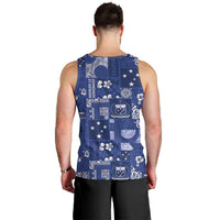 Blue Samoa Manuia Le Kerisimasi Men Tank Top Pacific Patchwork Xmas Vibes LT9 - Polynesian Pride
