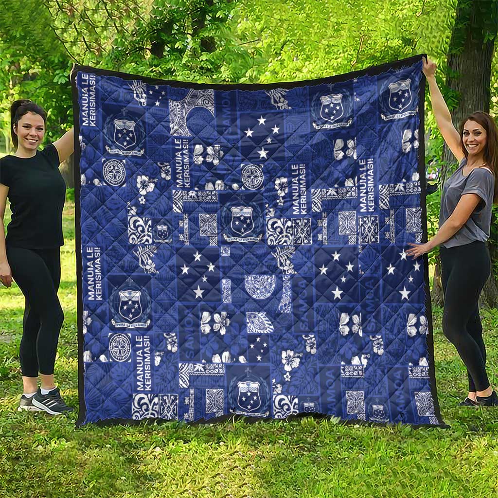 Blue Samoa Manuia Le Kerisimasi Quilt Pacific Patchwork Xmas Vibes LT9 - Polynesian Pride
