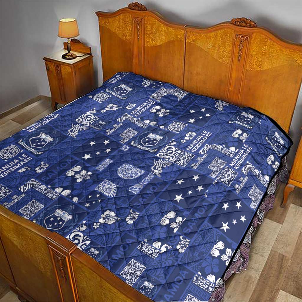 Blue Samoa Manuia Le Kerisimasi Quilt Pacific Patchwork Xmas Vibes LT9 - Polynesian Pride