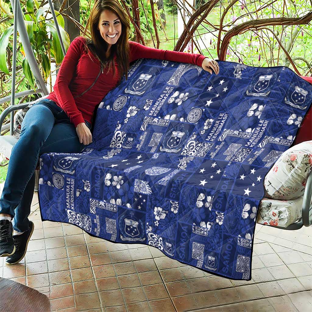 Blue Samoa Manuia Le Kerisimasi Quilt Pacific Patchwork Xmas Vibes LT9 - Polynesian Pride