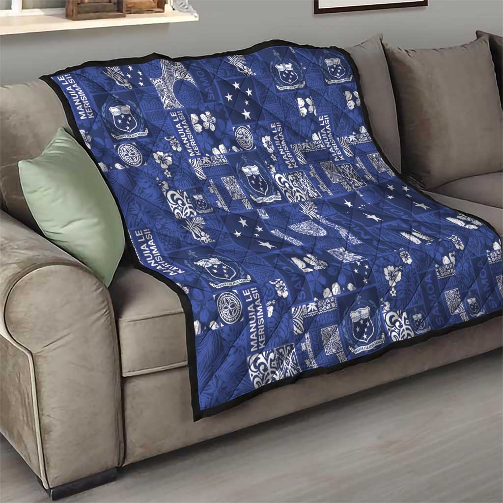 Blue Samoa Manuia Le Kerisimasi Quilt Pacific Patchwork Xmas Vibes LT9 - Polynesian Pride