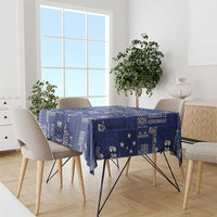 Blue Samoa Manuia Le Kerisimasi Tablecloth Pacific Patchwork Xmas Vibes LT9 - Polynesian Pride