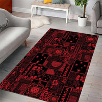 Dark Samoa Manuia Le Kerisimasi Area Rug Pacific Patchwork Xmas Vibes LT9 - Polynesian Pride