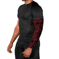 Dark Samoa Manuia Le Kerisimasi Arm Sleeves Pacific Patchwork Xmas Vibes LT9 - Polynesian Pride