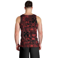 Dark Samoa Manuia Le Kerisimasi Men Tank Top Pacific Patchwork Xmas Vibes LT9 - Polynesian Pride