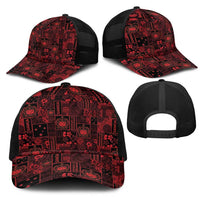 Dark Samoa Manuia Le Kerisimasi Mesh Trucker Cap Pacific Patchwork Xmas Vibes LT9 - Polynesian Pride