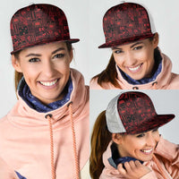 Dark Samoa Manuia Le Kerisimasi Mesh Trucker Cap Pacific Patchwork Xmas Vibes LT9 - Polynesian Pride