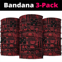 Dark Samoa Manuia Le Kerisimasi Neck Gaiter Pacific Patchwork Xmas Vibes LT9 package One Size: 25*50cm Red - Polynesian Pride