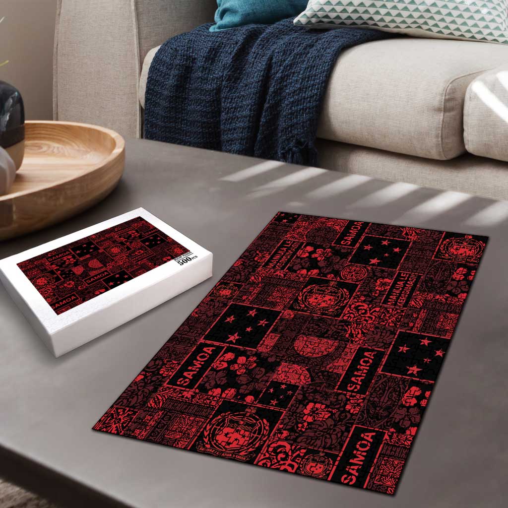 Dark Samoa Manuia Le Kerisimasi Puzzle Pacific Patchwork Xmas Vibes LT9 - Polynesian Pride