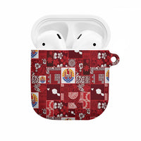 Tahiti Oaoa I Teie Noera AirPods Case Pacific Patchwork Xmas Vibes LT9 Red - Polynesian Pride