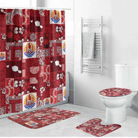 Tahiti Oaoa I Teie Noera Bathroom Set Pacific Patchwork Xmas Vibes LT9 Bathroom Set (4 pcs) Red - Polynesian Pride