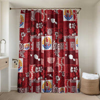 Tahiti Oaoa I Teie Noera Bathroom Set Pacific Patchwork Xmas Vibes LT9 Shower Curtain Only Red - Polynesian Pride