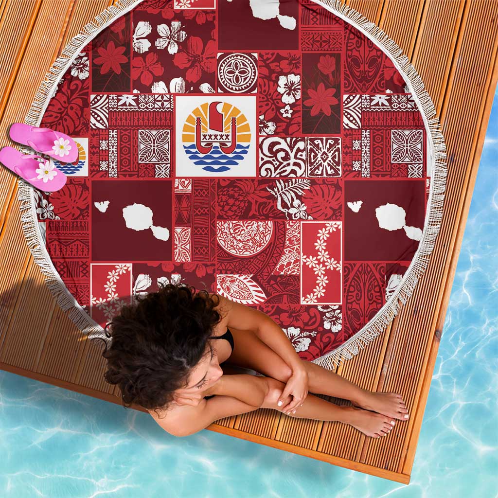 Tahiti Oaoa I Teie Noera Beach Blanket Pacific Patchwork Xmas Vibes LT9 - Polynesian Pride