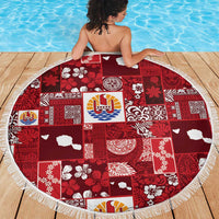 Tahiti Oaoa I Teie Noera Beach Blanket Pacific Patchwork Xmas Vibes LT9 - Polynesian Pride