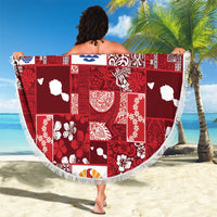 Tahiti Oaoa I Teie Noera Beach Blanket Pacific Patchwork Xmas Vibes LT9 - Polynesian Pride