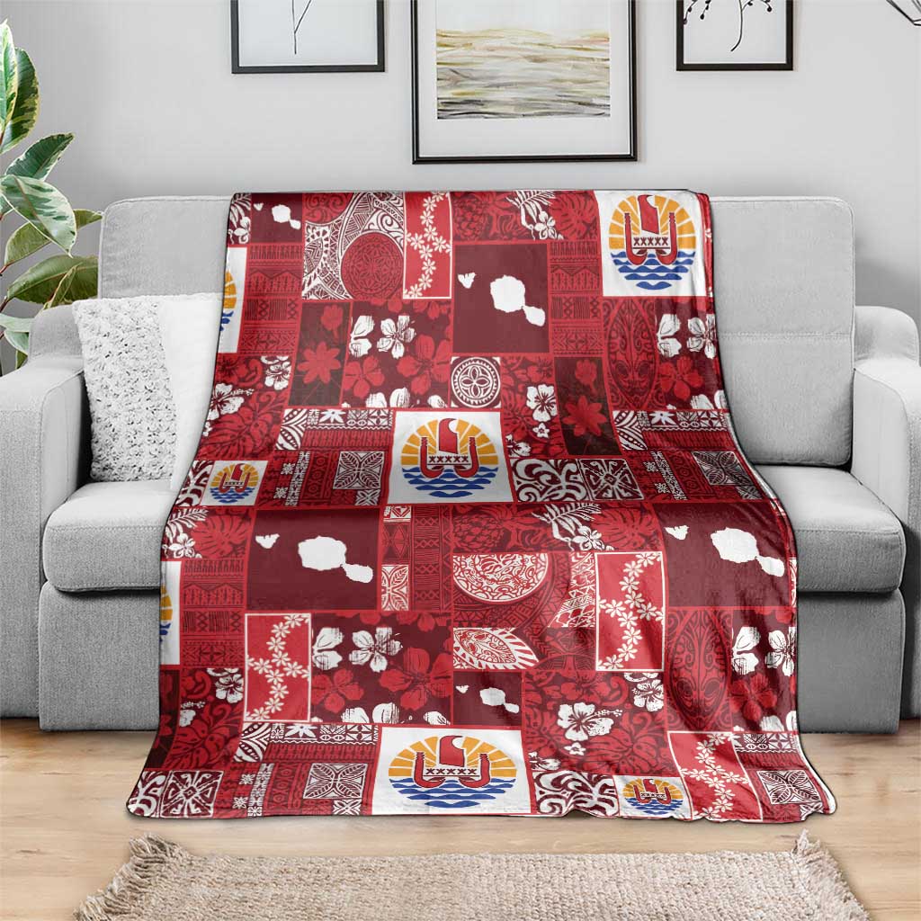 Tahiti Oaoa I Teie Noera Blanket Pacific Patchwork Xmas Vibes LT9 - Polynesian Pride
