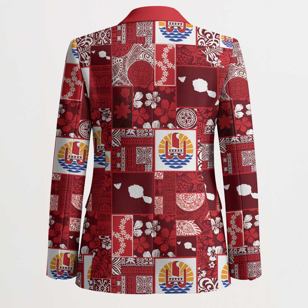 Tahiti Oaoa I Teie Noera Blazer Pacific Patchwork Xmas Vibes LT9 - Polynesian Pride