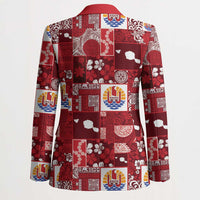 Tahiti Oaoa I Teie Noera Blazer Pacific Patchwork Xmas Vibes LT9 - Polynesian Pride