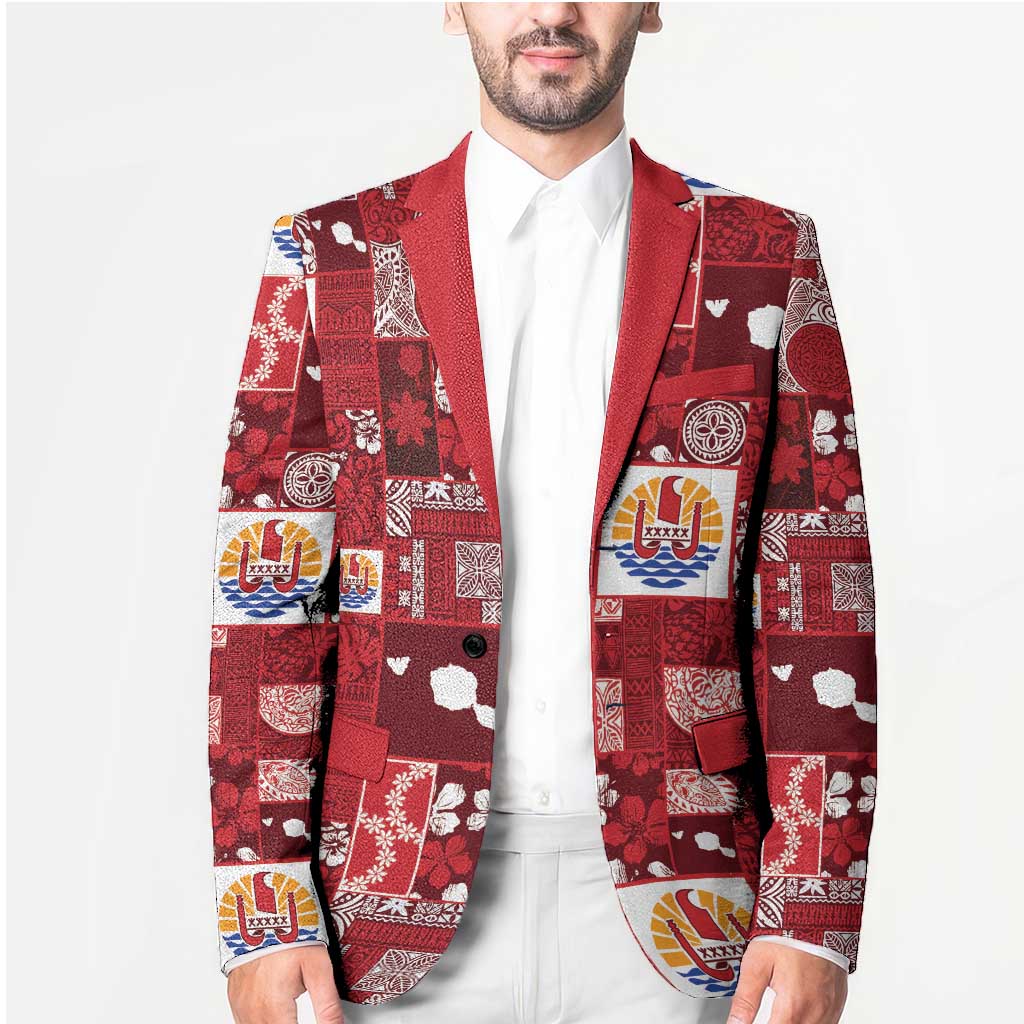 Tahiti Oaoa I Teie Noera Blazer Pacific Patchwork Xmas Vibes LT9 - Polynesian Pride