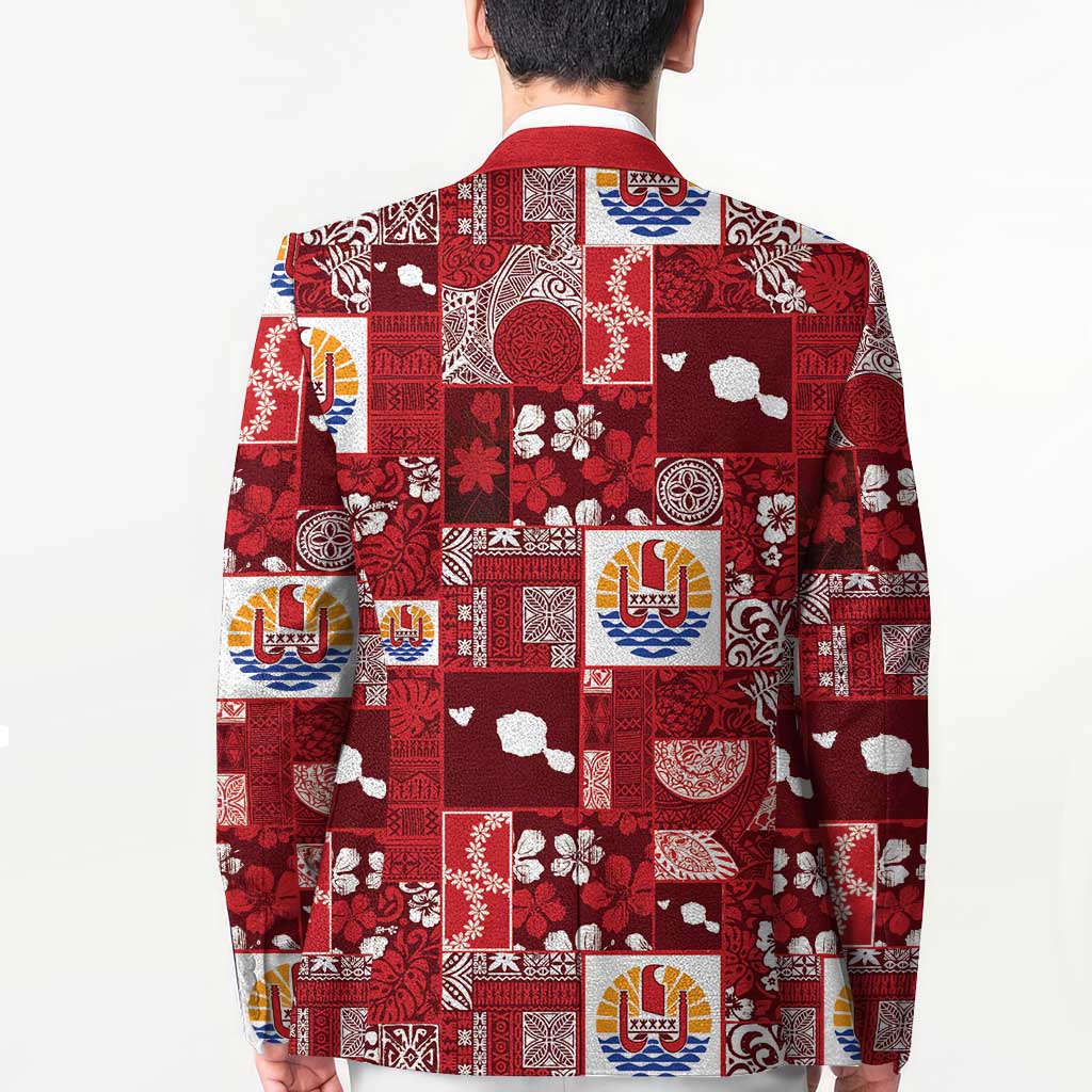 Tahiti Oaoa I Teie Noera Blazer Pacific Patchwork Xmas Vibes LT9 - Polynesian Pride
