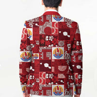 Tahiti Oaoa I Teie Noera Blazer Pacific Patchwork Xmas Vibes LT9 - Polynesian Pride