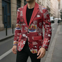 Tahiti Oaoa I Teie Noera Blazer Pacific Patchwork Xmas Vibes LT9 - Polynesian Pride