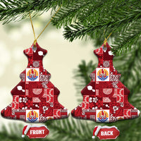 Tahiti Oaoa I Teie Noera Ceramic Ornament Pacific Patchwork Xmas Vibes LT9 Christmas Tree Red - Polynesian Pride