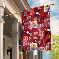 Tahiti Oaoa I Teie Noera Garden Flag Pacific Patchwork Xmas Vibes LT9 House Flag Red - Polynesian Pride