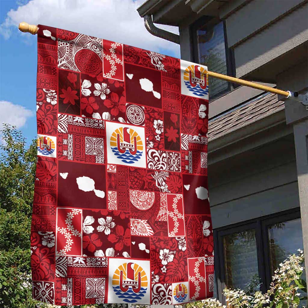 Tahiti Oaoa I Teie Noera Garden Flag Pacific Patchwork Xmas Vibes LT9 - Polynesian Pride