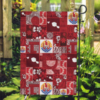 Tahiti Oaoa I Teie Noera Garden Flag Pacific Patchwork Xmas Vibes LT9 Garden Flag Red - Polynesian Pride