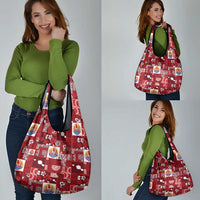 Tahiti Oaoa I Teie Noera Grocery Bag Pacific Patchwork Xmas Vibes LT9 - Polynesian Pride