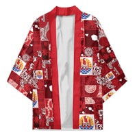 Tahiti Oaoa I Teie Noera Kimono Pacific Patchwork Xmas Vibes LT9 Unisex Red - Polynesian Pride