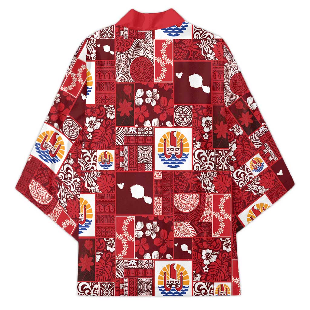 Tahiti Oaoa I Teie Noera Kimono Pacific Patchwork Xmas Vibes LT9 - Polynesian Pride