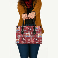 Tahiti Oaoa I Teie Noera Leather Bag Pacific Patchwork Xmas Vibes LT9 - Polynesian Pride