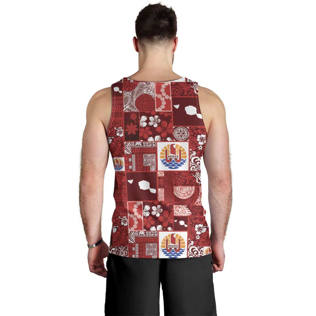Tahiti Oaoa I Teie Noera Men Tank Top Pacific Patchwork Xmas Vibes LT9 - Polynesian Pride