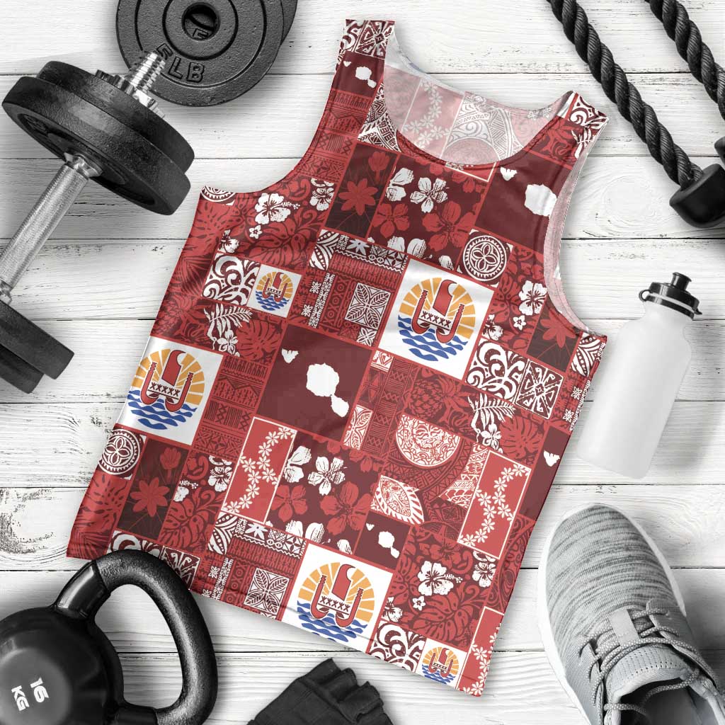 Tahiti Oaoa I Teie Noera Men Tank Top Pacific Patchwork Xmas Vibes LT9 - Polynesian Pride